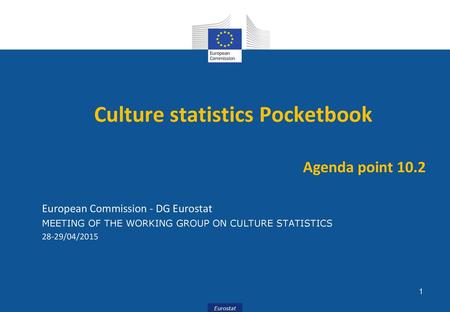 Culture statistics Pocketbook Agenda point 10.2