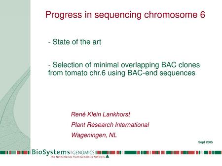 Progress in sequencing chromosome 6