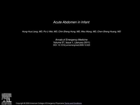 Acute Abdomen in Infant