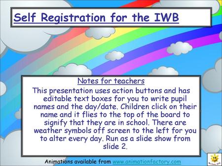 Self Registration for the IWB