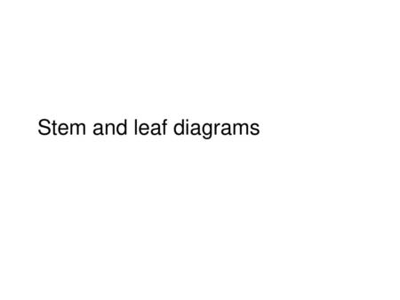 Stem and leaf diagrams.