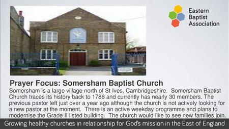 Prayer Focus: Somersham Baptist Church