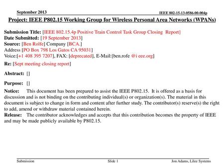 <month year> doc.: IEEE ptc September 2013