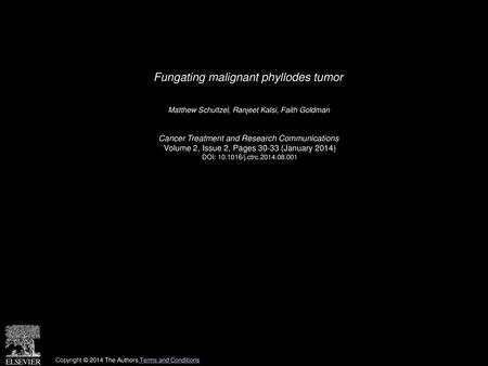 Fungating malignant phyllodes tumor