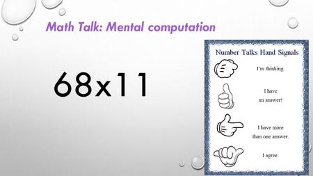 Math Talk: Mental computation