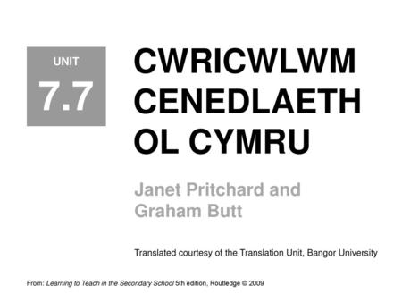 CWRICWLWM CENEDLAETHOL CYMRU