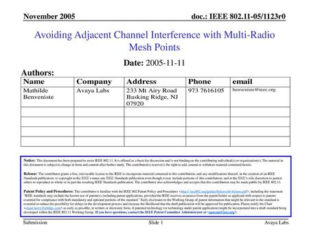 Avoiding Adjacent Channel Interference with Multi-Radio Mesh Points