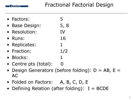 Fractional Factorial Design