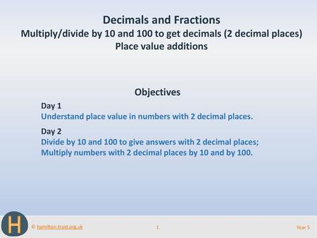 Decimals and Fractions