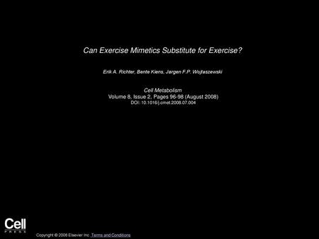 Can Exercise Mimetics Substitute for Exercise?