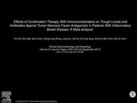 Effects of Combination Therapy With Immunomodulators on Trough Levels and Antibodies Against Tumor Necrosis Factor Antagonists in Patients With Inflammatory.