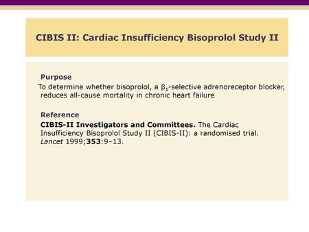 CIBIS II: Cardiac Insufficiency Bisoprolol Study II