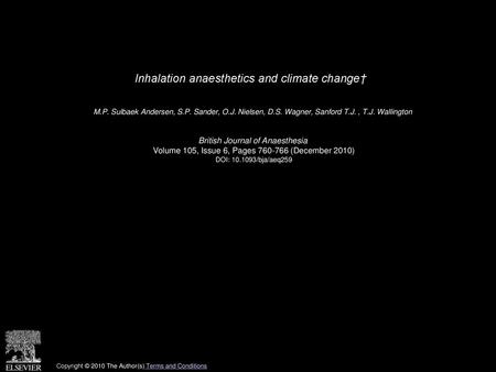 Inhalation anaesthetics and climate change†