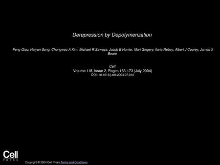 Derepression by Depolymerization