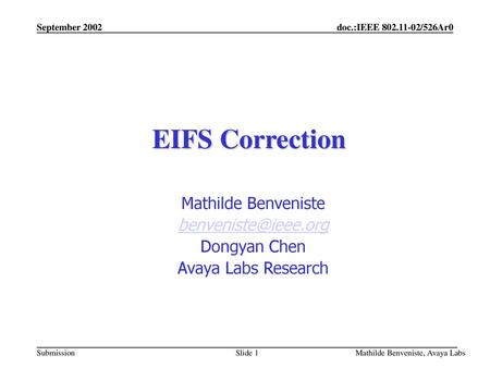 EIFS Correction Mathilde Benveniste Dongyan Chen