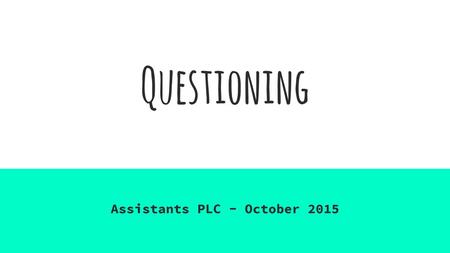 Assistants PLC - October 2015