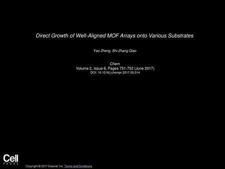 Direct Growth of Well-Aligned MOF Arrays onto Various Substrates