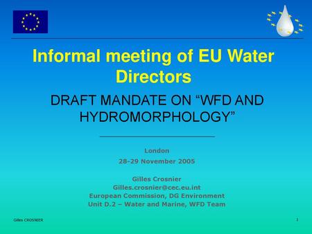 Informal meeting of EU Water Directors