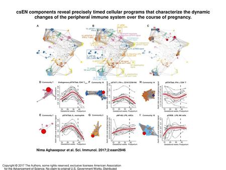 CsEN components reveal precisely timed cellular programs that characterize the dynamic changes of the peripheral immune system over the course of pregnancy.