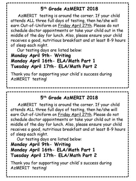 5th Grade AzMERIT th Grade AzMERIT 2018