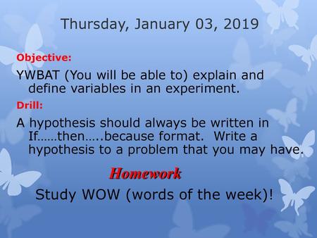 Study WOW (words of the week)!