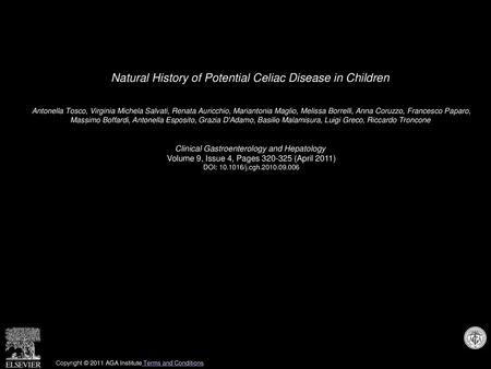 Natural History of Potential Celiac Disease in Children