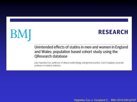 Hippisley-Cox J, Coupland C.   BMJ 2010;340:c2197