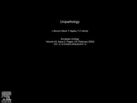 Uropathology European Urology