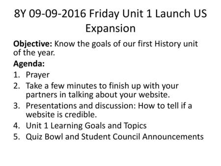 8Y Friday Unit 1 Launch US Expansion