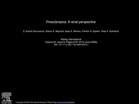 Preeclampsia: A renal perspective