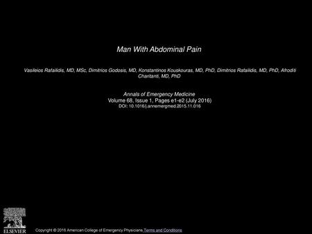 Man With Abdominal Pain