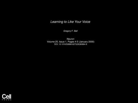 Learning to Like Your Voice