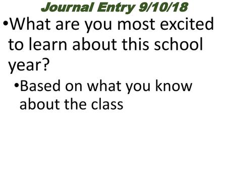 What are you most excited to learn about this school year?