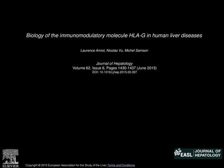 Biology of the immunomodulatory molecule HLA-G in human liver diseases