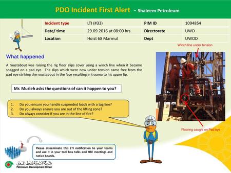 PDO Incident First Alert - Shaleem Petroleum