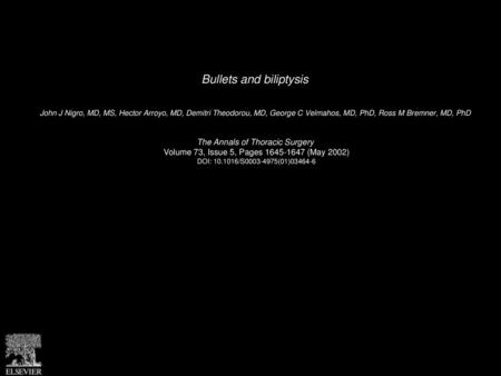 Bullets and biliptysis