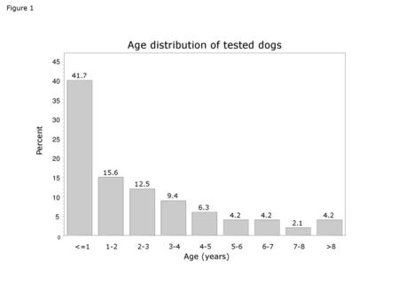 Age distribution of tested dogs