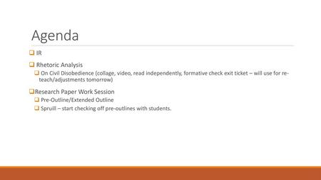 Agenda IR Rhetoric Analysis Research Paper Work Session