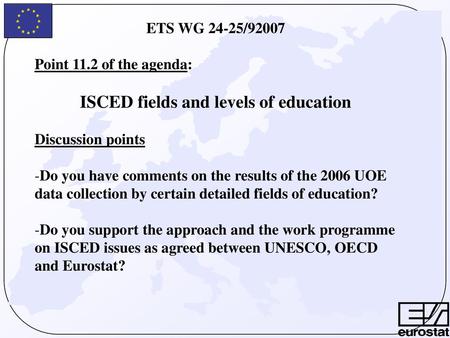 ISCED fields and levels of education