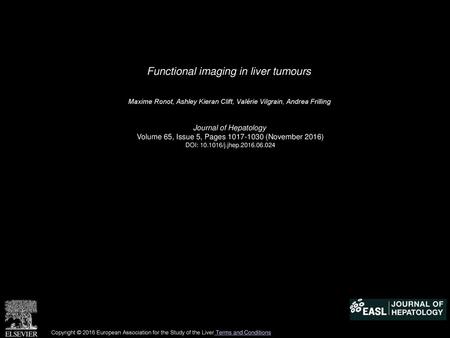 Functional imaging in liver tumours