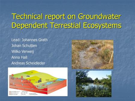 Technical report on Groundwater Dependent Terrestial Ecosystems