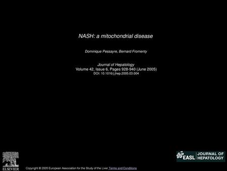 NASH: a mitochondrial disease