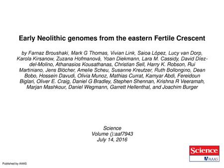 Early Neolithic genomes from the eastern Fertile Crescent