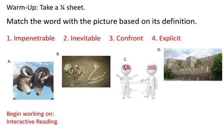 Match the word with the picture based on its definition.