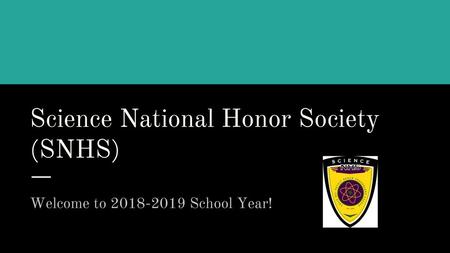 Science National Honor Society (SNHS)