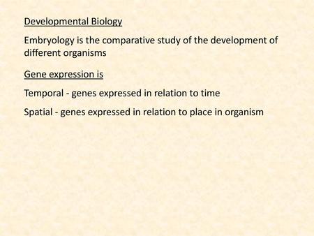 Developmental Biology