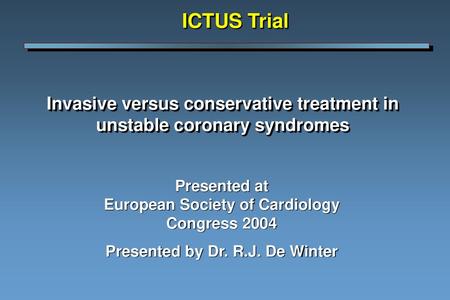 Invasive versus conservative treatment in unstable coronary syndromes