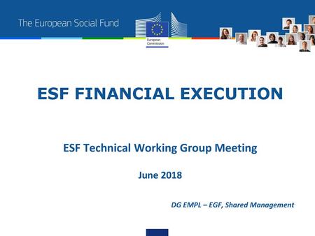 ESF FINANCIAL EXECUTION ESF Technical Working Group Meeting June 2018