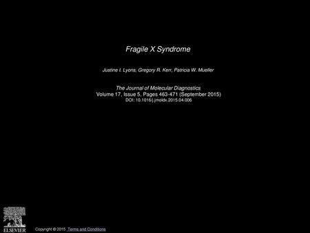 Fragile X Syndrome The Journal of Molecular Diagnostics