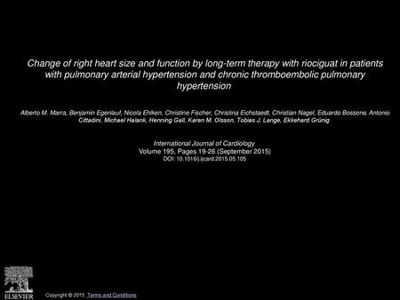 Change of right heart size and function by long-term therapy with riociguat in patients with pulmonary arterial hypertension and chronic thromboembolic.